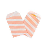 Paper Bags White with Pink Stripes 76x127 mm - 100 pieces