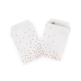 Paper Bags White with Rose Gold Dots 76x127 mm - 100 pieces