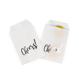 Paper Bags White with Silver Cheers 76x127 mm - 100 pieces