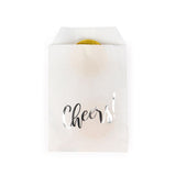 Paper Bags White with Silver Cheers 76x127 mm - 100 pieces