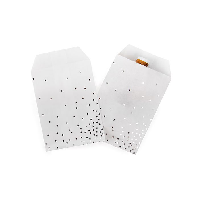 Paper Bags White with Silver Dots 76x127 mm - 100 pieces