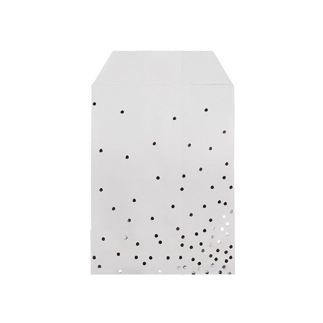 Paper Bags White with Silver Dots 76x127 mm 