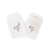 Paper Bags White with Silver Thank You 76x127 mm - 100 pieces