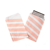 Paper Bags White with Pink Stripes 127x203 mm - 100 pieces