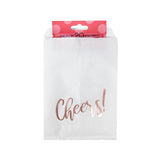 Paper Bags White with Rose Gold Cheers 127x203 mm - 100 pieces