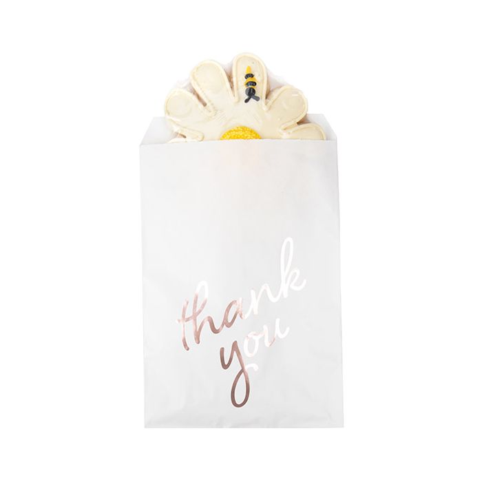 Paper Bags White with Rose Gold Thank You 127x203 mm - 100 pieces