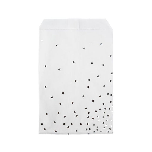 Paper Bags White with Silver Dots 127x203 mm 
