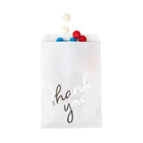 Paper Bags White with Silver Thank You 127x203 mm - 100 pieces