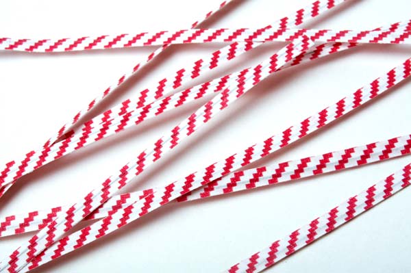 Tin Ties 10.2x0.4cm Paper White/Red striped (1.000 pieces) [TT4WRS]