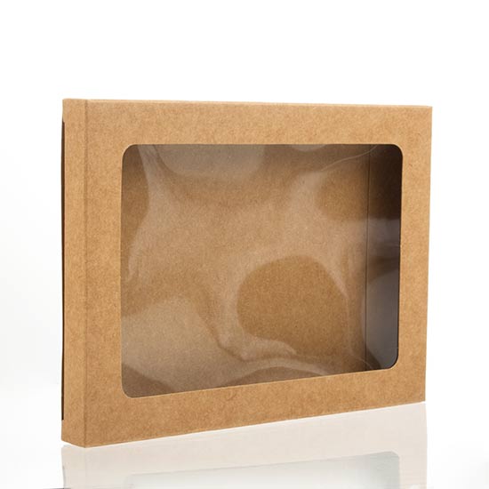 Kraft Gift Boxes with Window 102x14x138mm 