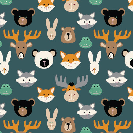 Coated giftpaper on a roll Wild animals green 30cm wide (1 pc.) [FP