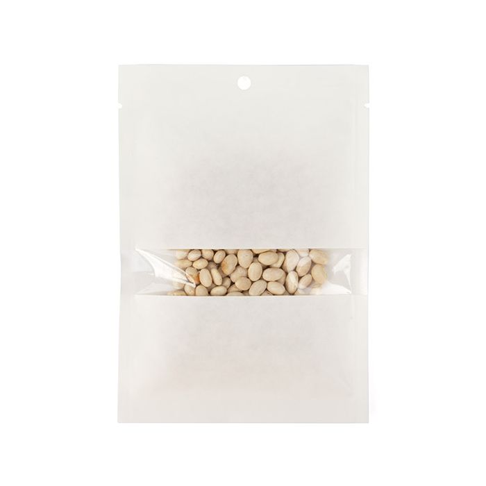 Kraft Bags White Eco-fiendly 102x152 mm Sealable With Window - 100 pieces