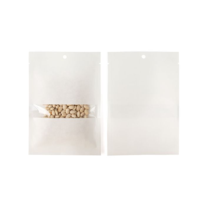 Kraft Bags White Eco-fiendly 102x152 mm Sealable With Window - 100 pieces