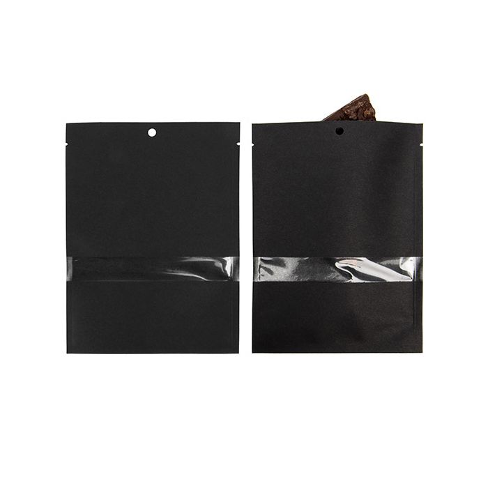 Kraft Bags Black Eco-fiendly 127x178 mm Sealable With Window - 100 pieces