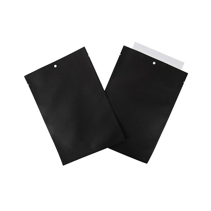 Kraft Bags Black Eco-fiendly 152x229 mm Sealable - 100 pieces