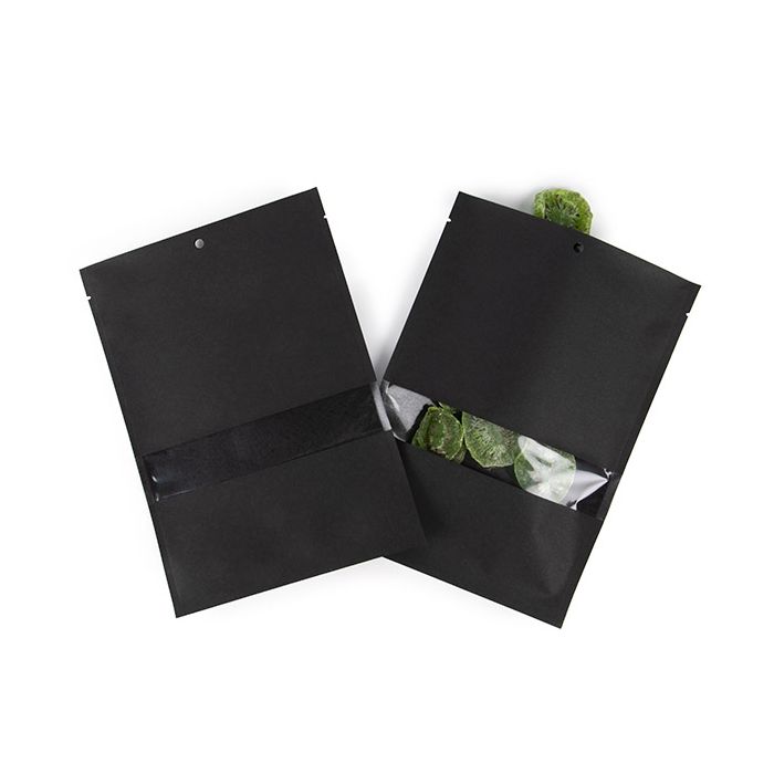 Kraft Bags Black Eco-fiendly 152x229 mm Sealable With Window - 100 pieces