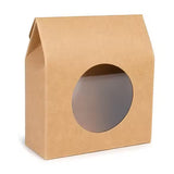 Kraft Gift Boxes with Circle Window 89x38x102 mm - 25 pcs