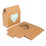 Kraft Gift Boxes Kraft with Heart Window 89x38x102 mm - 25 pcs