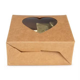 Kraft Gift Boxes with Heart Window 105x44x133 mm - 25 pcs