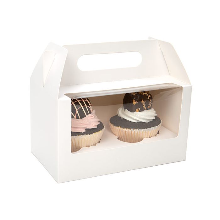 Double Cupcake Handle Box Set White 178x102x102mm 