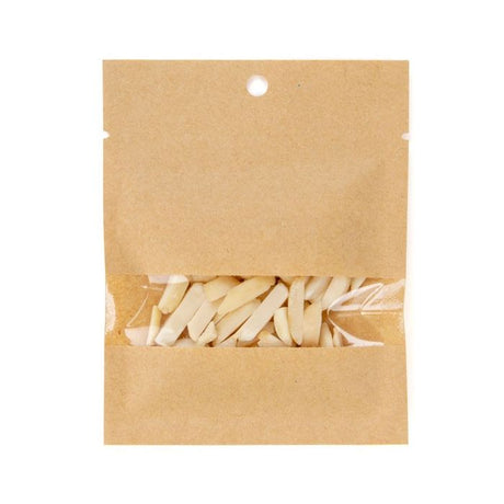 Kraft Bags Compostable 8.5x10.5cm with Window and Sealable (100 pieces) [KHS34W]
