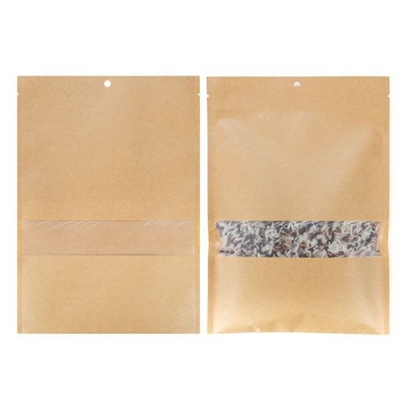 Kraft Bags Sealable 15.2x22.9cm with Window (100 pieces) [KHS69MW]