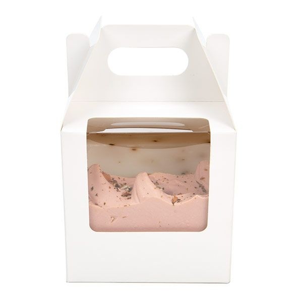 White Paper Handle Box 102x102x102 mm w/ Window - 25 Pieces