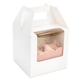 White Paper Handle Box 102x102x102 mm w/ Window - 25 Pieces