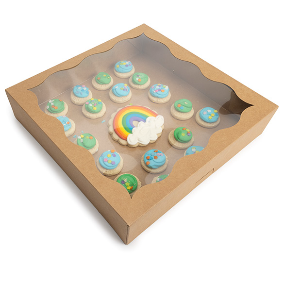 Kraft Paper Scalloped Window Box 30,5x6,4x30,5cm - 25 pcs