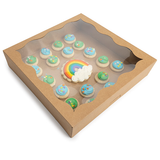 Kraft Paper Scalloped Window Box 30,5x6,4x30,5cm - 25 pcs