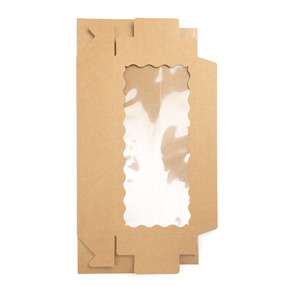 Kraft Paper Scalloped Window Box 30x6,5x14cm - 25 pcs