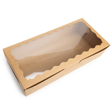 Kraft Paper Scalloped Window Box 30x6,5x14cm - 25 pcs