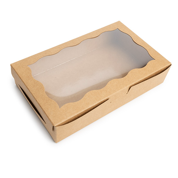 Kraft Paper Scalloped Window Box 17,8x3,8x11cm - 25 pcs