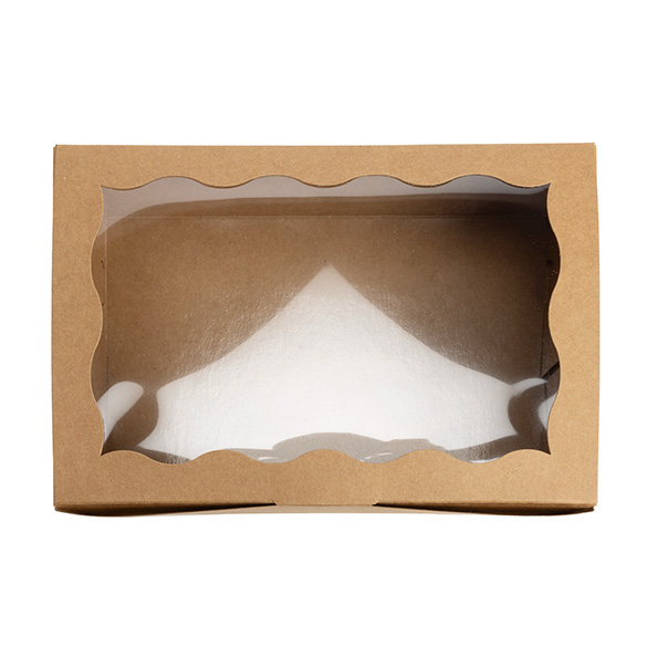 Kraft Paper Scalloped Window Box 22,1x7x15,1cm - 25 pcs