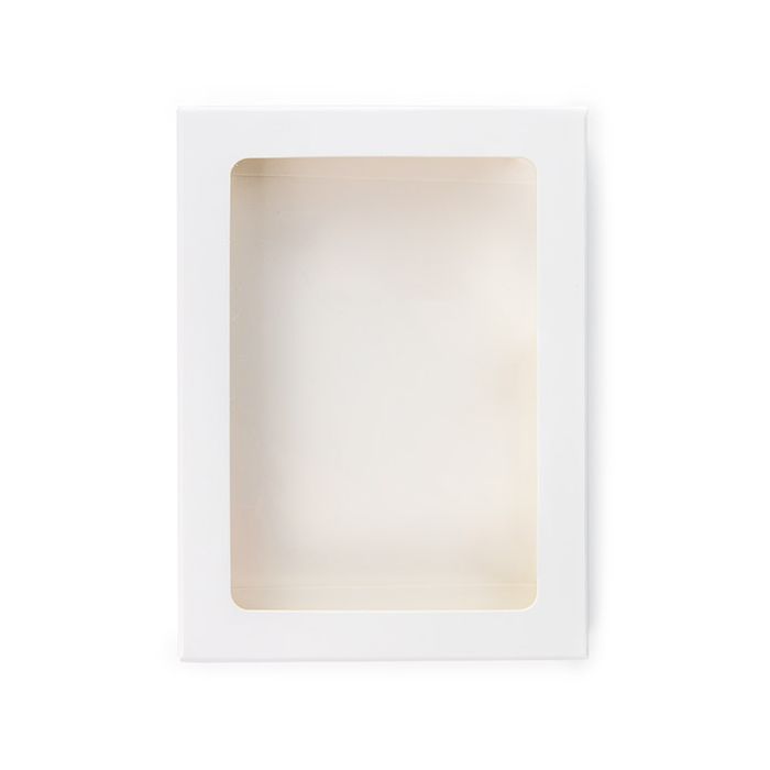 White Gift Boxes Window Box w/ attached window 102 x21x138 mm 