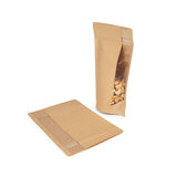 Stand Up Pouches Kraft | Vertical Window | 149x89x232mm - 100 pcs