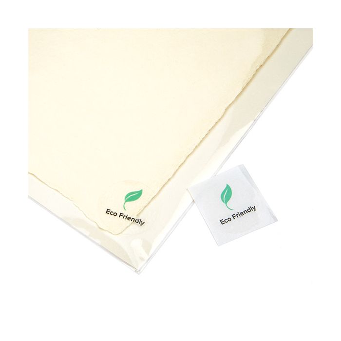 Stickers Round Eco Friendly (Clear w/ Green Leaf & Black Tekst) 25 mm - 1 Sheet