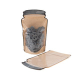 Mason Jar Zipper Pouch Kraft w/ Clear Front 152x79x254mm - 100 Pieces