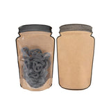 Mason Jar Zipper Pouch Kraft w/ Clear Front 152x79x254mm - 100 Pieces