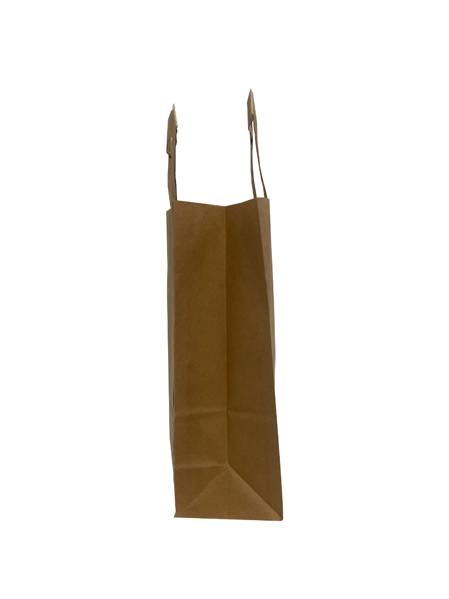 Eco Paper Shopping Bags Brown 180+80x220mm - 50 pcs