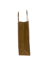 Eco Paper Shopping Bags Brown 180+80x220mm - 50 pcs