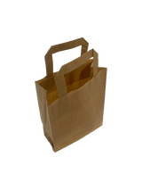 Eco Paper Shopping Bags Brown 180+80x220mm - 50 pcs