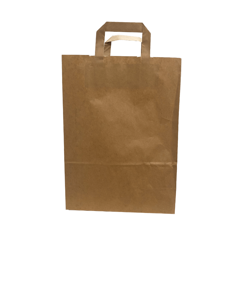 Eco Paper Shopping Bags Brown 260+120x350mm - 50 pcs