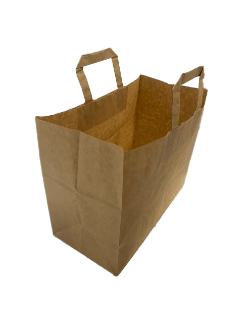 Eco Paper Shopping Bags Brown 260+120x350mm - 50 pcs