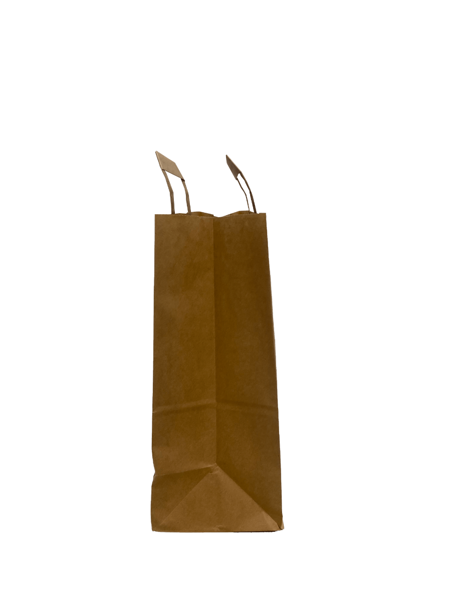 Eco Paper Shopping Bags Brown 220+100x280mm - 50 pcs