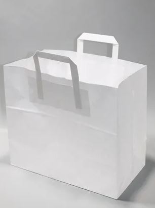 Eco Paper Shopping Bags White 320+210x270mm 