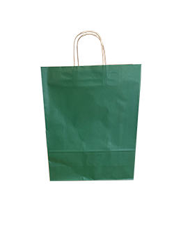 Paper Carry Bags Dk Green 320+120x410mm - 50 pcs