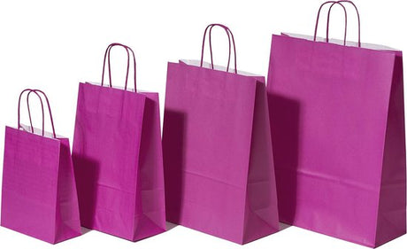 Paper Carry Bags Pink 320+120x410mm 
