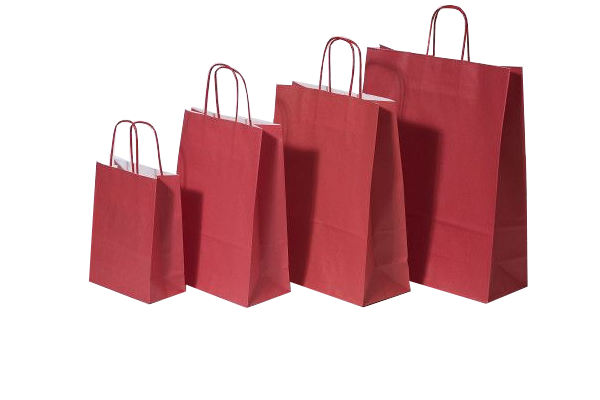 Paper Carry Bags Red 320+120x410mm 