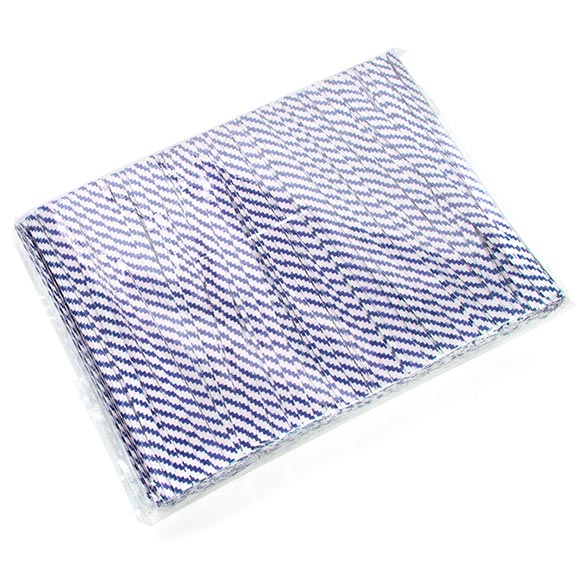 Tin Ties 10.2x0.4cm Paper White/Blue striped (1.000 pieces) [TT4WBS]
